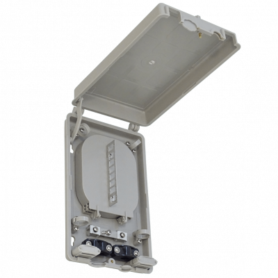 BOX-24C 24-Manguito 8-CL-Rectangular IP52 Caja Gris Terminación Fibra Óptica NAP