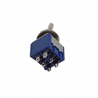 MTS-202 Conmutador 6-Pines 2-Posiciones Azul Claro ON-ON Palanca 250V 3AMP DPDT