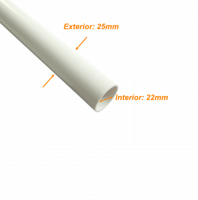 PVC25W-3 LINKCHIP 3 metros 25mm x 1,4mm Tubería Conduit Blanca PVC exclusivo para baja tensión