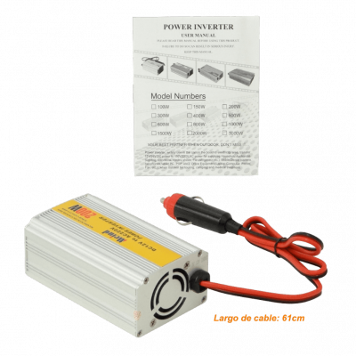 INV-200 MEIND 200W Convertidor 24/12VDC Entrada 220V Salida USB 5V Amperaje Alto Inversor Enchufe Automóvil