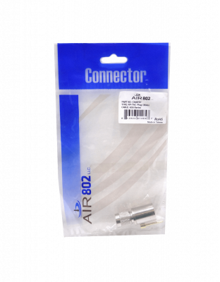 ZM6C. RPTNC-Macho LMR600 Conector Coaxial para crimpar y soldar CA600