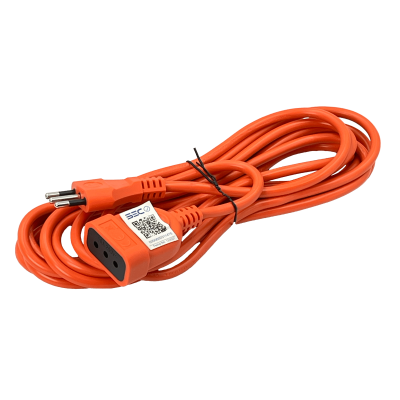 ME-1205 MACROTEL Alargador Eléctrico Naranja de 5 Metros 10A con Enchufe Tipo Chileno