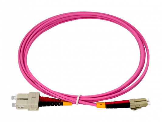 JF4LC2 LSZH 2 metros LC-SC OM4 Multimodo MM Dúplex Latiguillo de Fibra 50/125µm 3,0mm