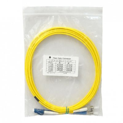 JFSLT3 Cable Puente de Fibra Óptica Monomodo SM Dúplex LC-ST/UPC de 3 Metros 9/125um con Cubierta LSZH de 3mm
