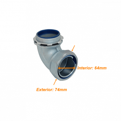 M63-SAC Prensaestopas metálico roscado 63mm para conduit flexible con aislamiento IP65