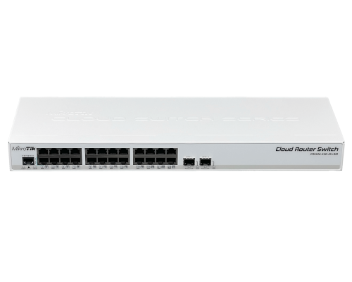 CRS326-24G-2S+RM MIKROTIK switch capa 3 enrutador 24 puertos Gigabit 2 ranuras SFP+ 10G consola RS232-RJ45 montaje rack licencia nivel 5