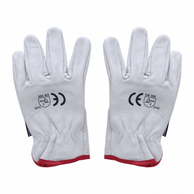 GUANTES-CAB PRO-SAFE Guantes de Piel de Cabritilla Cortos sin Forro Interior Certificación CE EN388 Talla Mediana