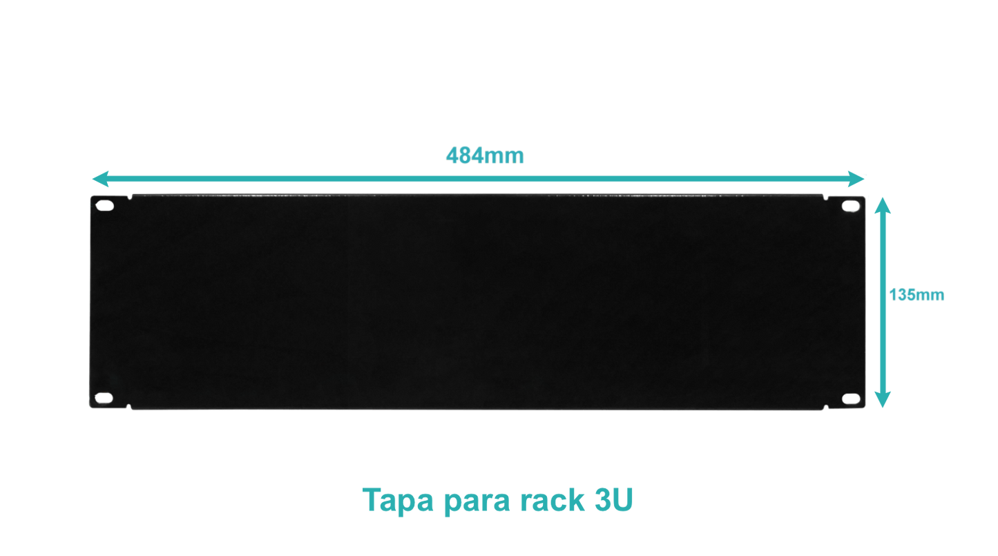 RAP-3 LINKMADE 3U Panel Ciego para Rack 19 Pulgadas Acero Negro