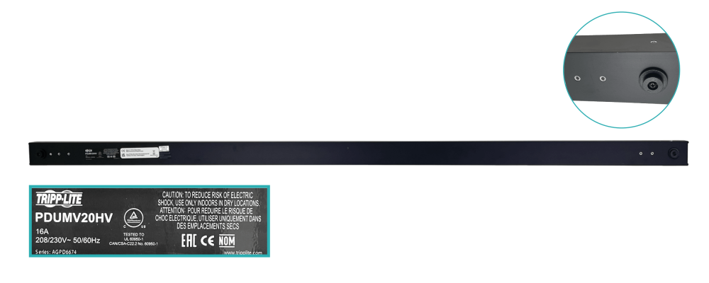 PDUMV20HV. TRIPPLITE Distribuidor Energía Vertical 20 Amperios 32 tomas C13 6 tomas C19 1 toma C20 incluye medidor corriente