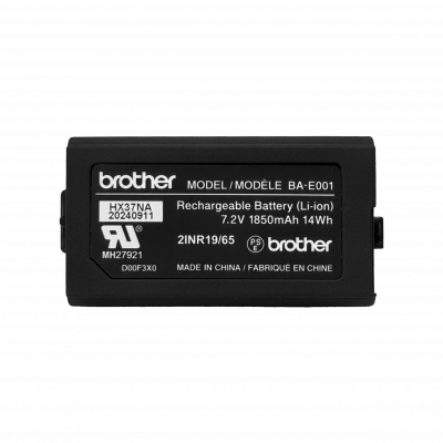 BA-E001 BROTHER Batería Recargable de Litio 7.2V, 1850mAh, 14Wh, Compatible con Rotuladoras PT-E550WVP y PT-E300VP, Referencia CN51B