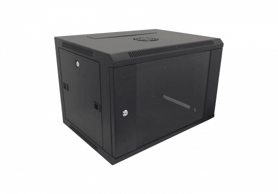 RK07-4L LINKMADE gabinete de pared para rack de 7 unidades, color negro, con 45cm de profundidad