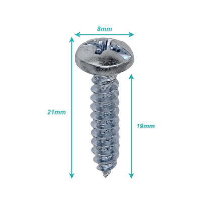 YUR8-06 Paquete de 100 Tornillos para Chapa Metálica 8 X 3/4-pulgadas con Acabado Cincado 617424001