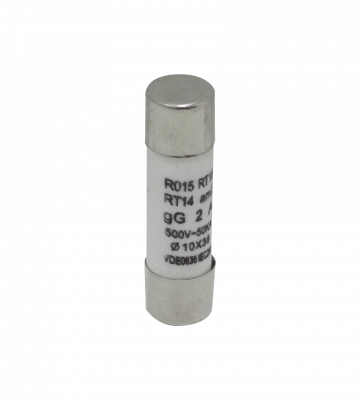 FUSE-2C Unidad 2A 10x38mm 500V 50KA Cartucho Fusible Cilíndrico 36mm-Longitud 9,5mm-Diámetro