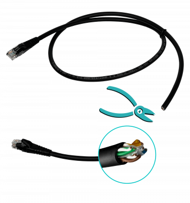 CP6N-10L LINKMADE 1MT CAT6 NEGRO LSZH LATIGUILLO DE RED MOLDEADO MULTIFILAR