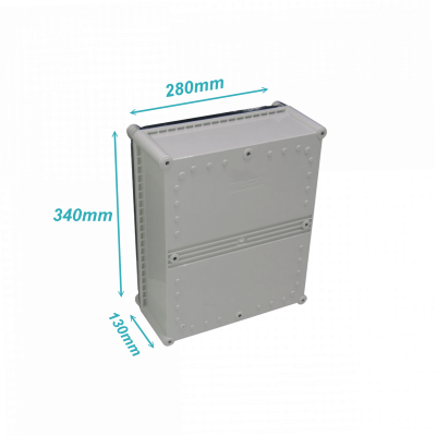 TJ-AT-3428. TIBOX 340x280x130mm Caja ABS IP66 Tapa-Transparente c/Placa-Aluminio