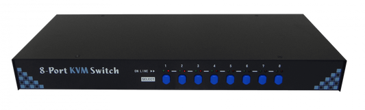 EKV-1880. Conmutador KVM MINITAR para rack de 8 PC con PS2, sin USB, requiere cables DKVM-CB PS/2