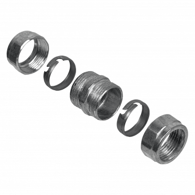 EMT20-UC Acoplador de Compresión 20mm Acero Zincado para Tubería EMT 20,0mm