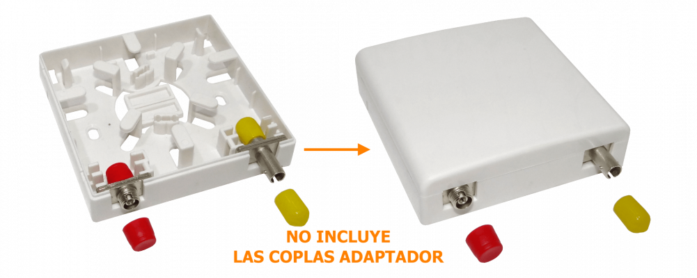 BOX-2 Caja Blanca de Terminación para Fibra NAP con 2 Manguitos y 2 CL Recta IP20