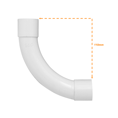 PVC25-C LINKCHIP 25mm Curva para Caño PVC Blanco Codo