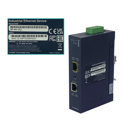 IGT-905A PLANET Convertidor de Medios Industrial para Riel DIN con Slot SFP 10/100/1000, Alimentación 9-48VDC