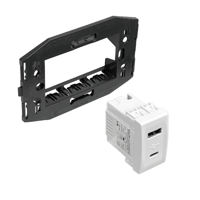 KEP-AC KALOP Type-C 1xUSB-C 1xUSB-A Total 3A 10W 100-240VAC Bastidor KS40493