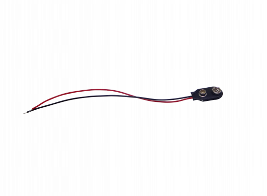 PORTA-9V Soporte para Batería de 9V Negro con Cable de 14cm