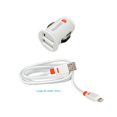 USB-AUTO Cargador 2-USB-Hembra-AH 5V 2,1A Auto/12V-24V/Macho-Encendedor Vehicul