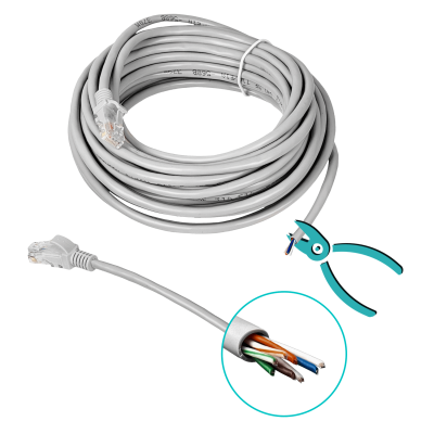 CPG-10C 10mt Cable de Parcheo 1-unidad CAT5E UTP 26AWG-CCA Gris RJ45 Moldeado