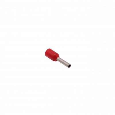E1008-R Terminales Aislados Rojos 1.0mm² AWG18 8mm/15mm Puntera Crimpable 100 Piezas