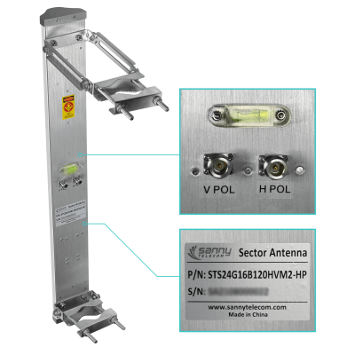 SEC-2G16-120 SANNY 16dBi 120-Grados 2,4GHz 2-N-Hembra Antena Sectorial 2400-2500MHz