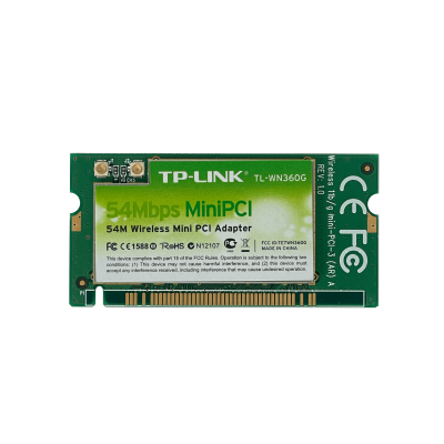 TL-WN360G TP-LINK Tarjeta MiniPCI 2.4GHz 2-U.FL 20dBm 100mW 11/54Mbps