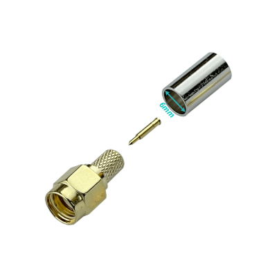 SM2C .SMA-Macho RG58 LMR195 Terminal Coaxial para Crimpar