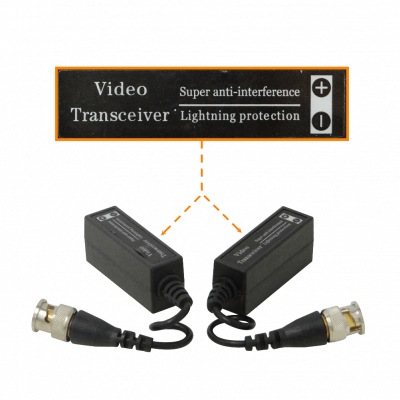 BALUN-PARA Video Balun Insertable Protección contra Rayos Pasivo 1-Par 2-Piezas CCTV UTP BNC-Macho