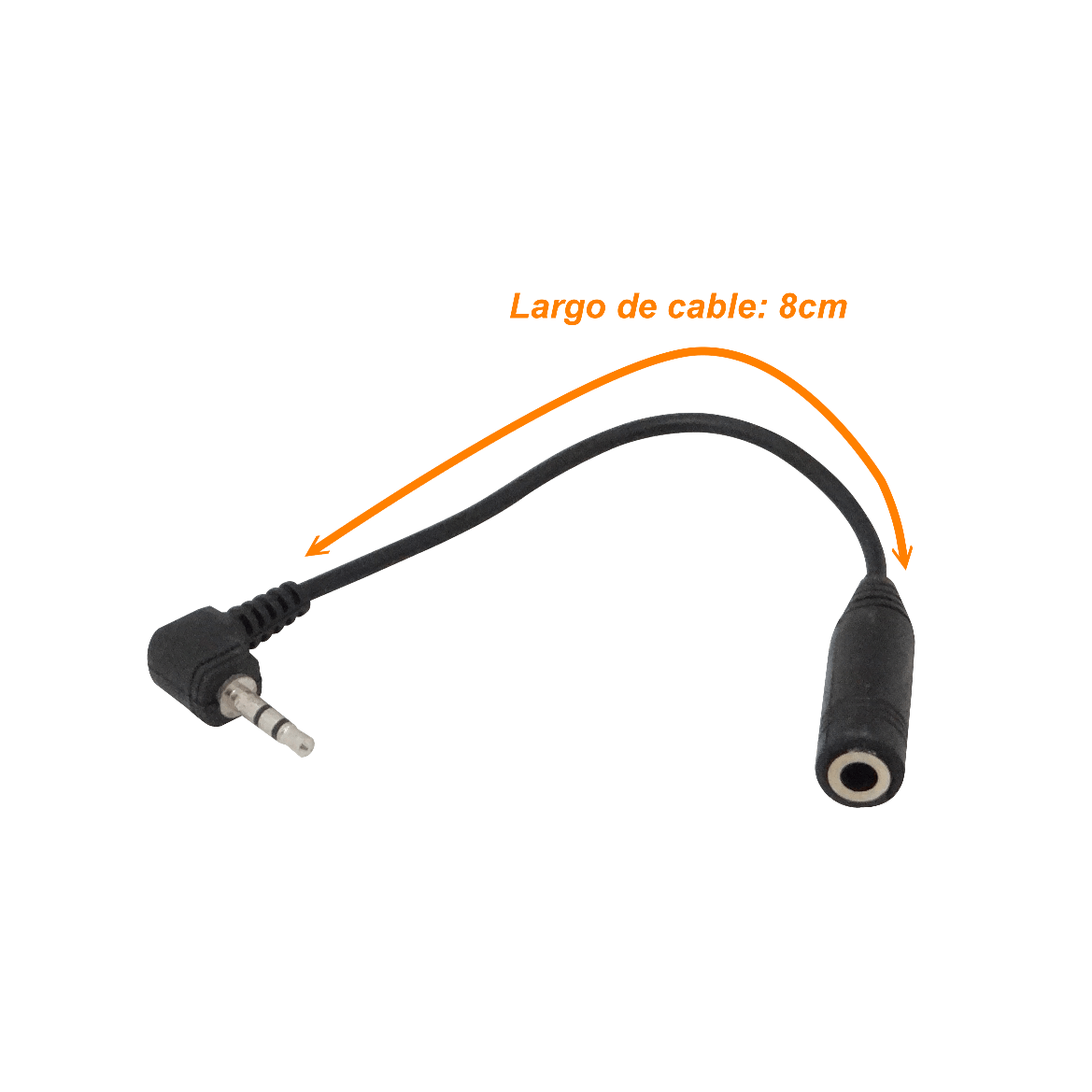 AUDIO-MH23 3,5mm-Hembra 2,5mm-Macho 12cm Hembra-Macho Cable de Audio Conector Jack-1/8-3/32 0,1m