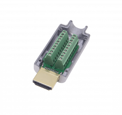 HDMI-M-T Conector Terminal HDMI Macho Volante Blindado Atornillable v2.0 Terren