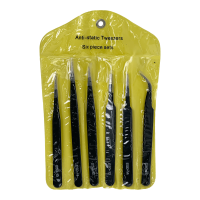 PZ-6 kit de Pinzas 6 disipadoras de acero inoxidable extremos no magnéticos