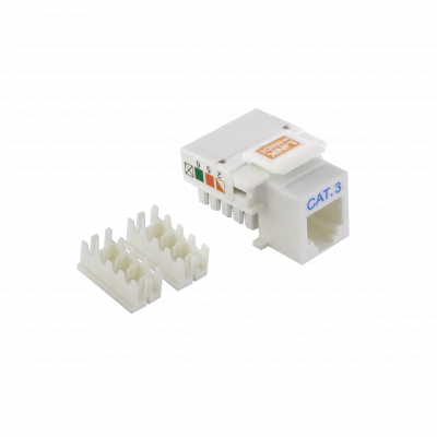 KP3WL LINKMADE Blanco Cat3 RJ11/RJ14 6P4C Hembra Insertable Keystone