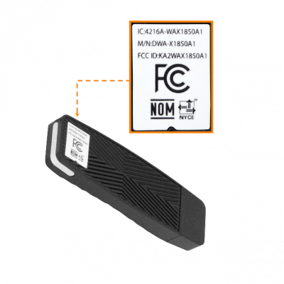 DWA-X1850 D-LINK Adaptador WiFi6 AX1800 1200+574mbps Doble Banda 5GHz+2,4GHz USB3.0/3.2 Antena Integrada