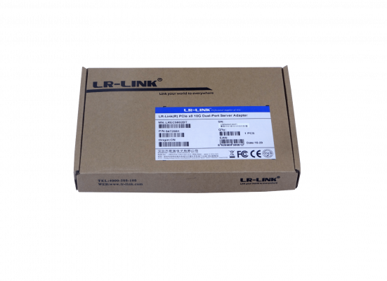 PCIE-10G2. LRLINK Tarjeta de Red para Servidor 10gbps 2 Puertos 10G-RJ45 PCIe x8 2.0 Intel X540