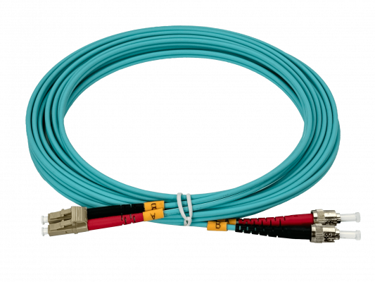 JF3LT5 Jumper de Fibra Óptica Duplex Multimodo OM3 LC-ST 5mt 3.0mm 50/125um