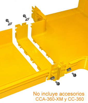 CCA-360-U 360x100mm Acoplador Amarillo PC+ABS LSZH Hembra