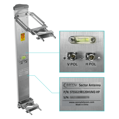 SEC-5G19-120 SANNY 19dBi 120-Grados 5GHZ 2-N-Hembra Antena Sectorial 4900-5850MHz