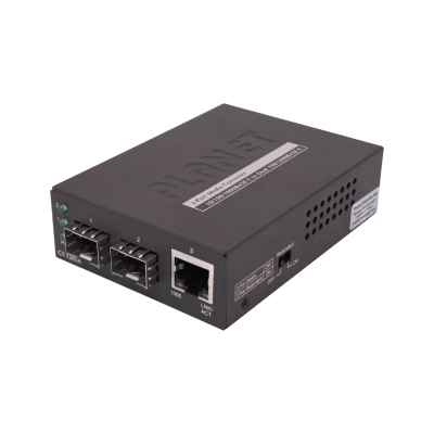 GT-1205A Planet Convertidor de Medios Redundante 10/100/1000 con 2 Puertos SFP incl-5VDC/2,5A