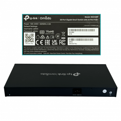 TL-SG2428P TP-LINK 24-1000-PoE+af/at 250W-tot 4-SFP Switch Smart Rack Omada