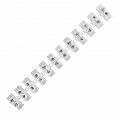 REGLETA-30A Bloque de Terminales de 30 Amperios 6mm² 12 Pares con Tornillos 380V 30A Máx. 160x20,5x15mm