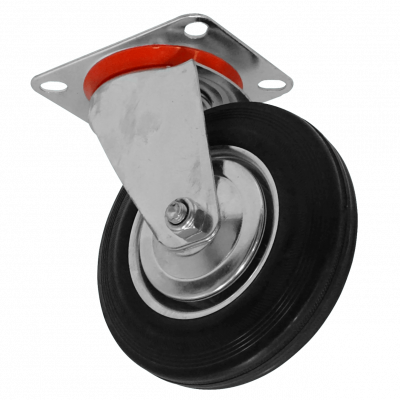 RUEDO-6 Rueda 6-pulgadas Rotatoria Negra Capacidad-150Kg 103x130x200