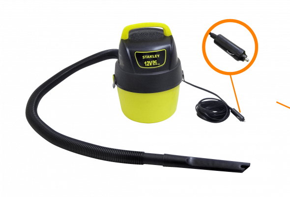 ASPIRADORA-12V STANLEY Aspiradora Portátil 12V para Líquidos y Sólidos 3,8 Litros Cable 5 Metros Enchufe Automotriz