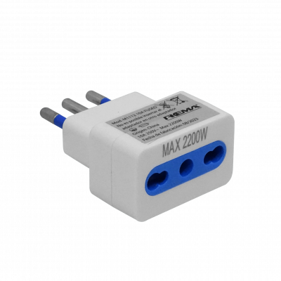 IMJH-W REMA Adaptador de corriente nacional blanco, entrada hembra chilena 16A a salida macho chilena 10A