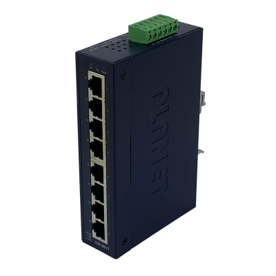 ISW-801T PLANET 8-100 Conmutador Industrial Riel-DIN no-Gestionado req/12-48VDC/24VAC
