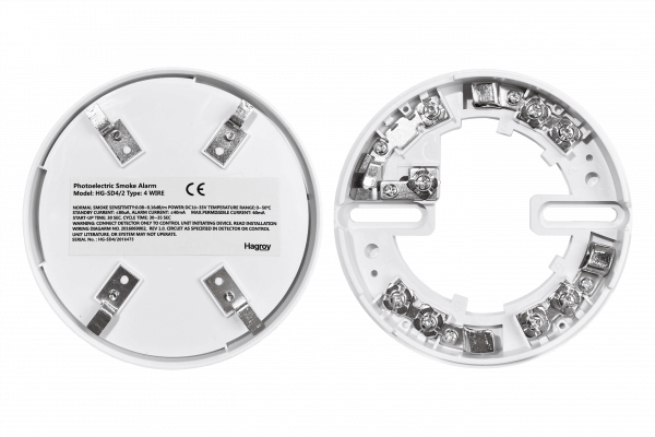 DSW-928N HAGROY Detector de Humo NA 2 y 4 hilos req-10/33VDC ABS CE - RoHS